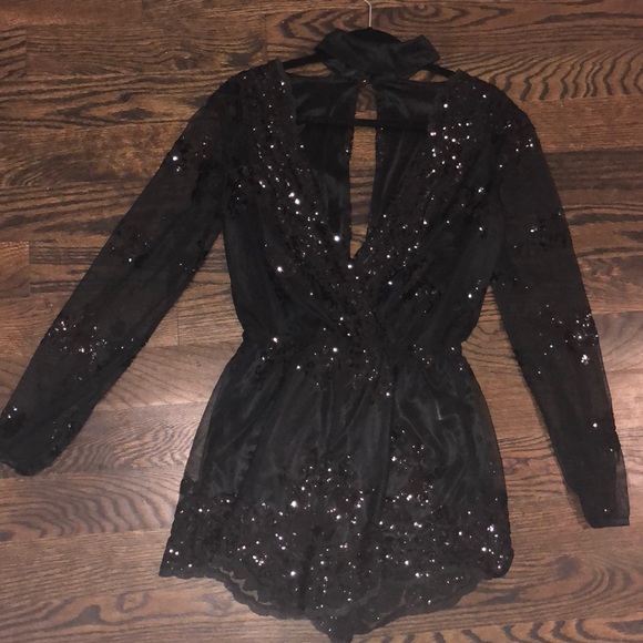 Other - Black Sequin Romper